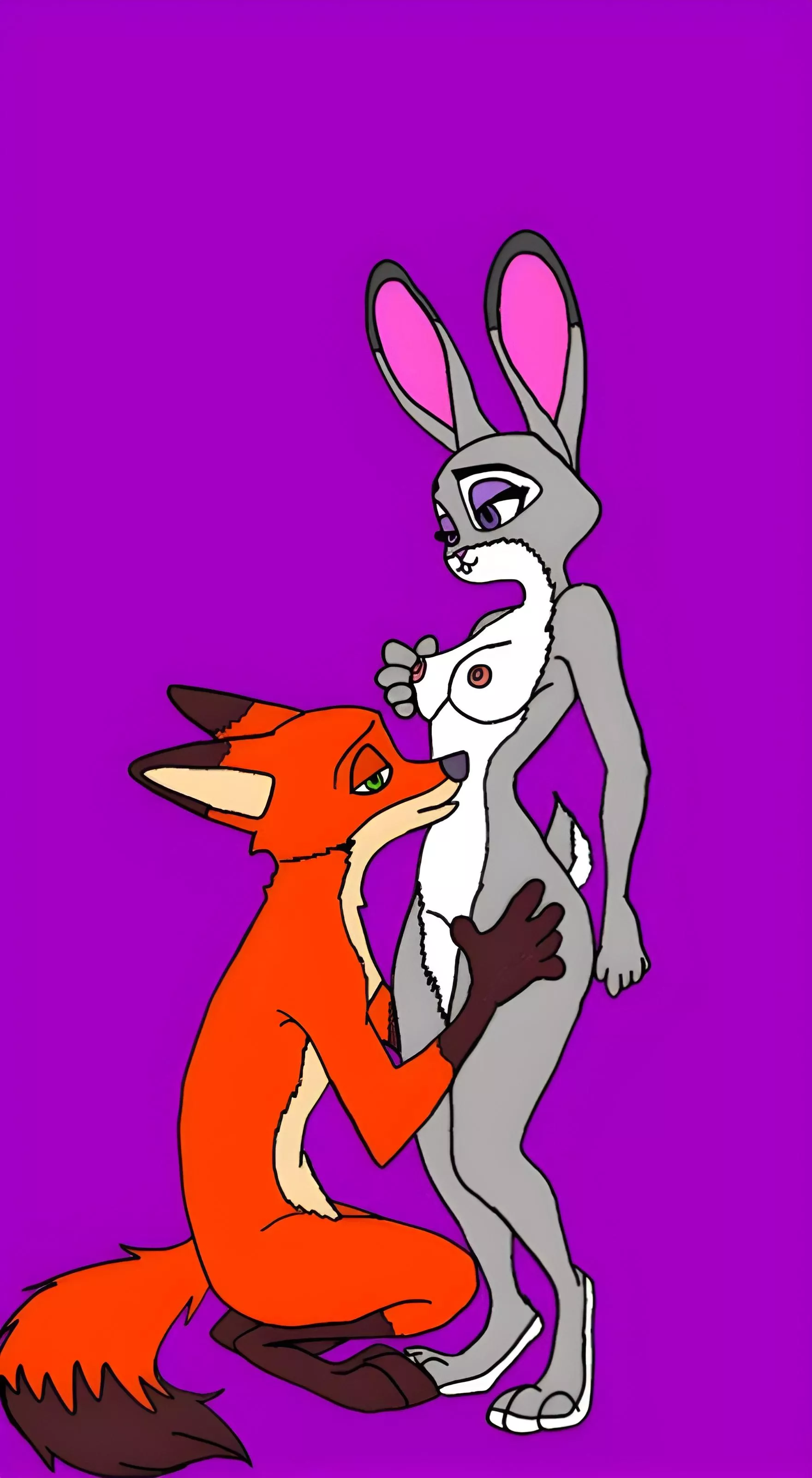 Nick feeling Judy by (gachafox) posted by Gachafoxythepirate