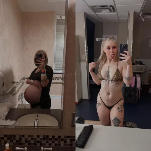 9 months vs pre pregnancy  by Monique_dancing