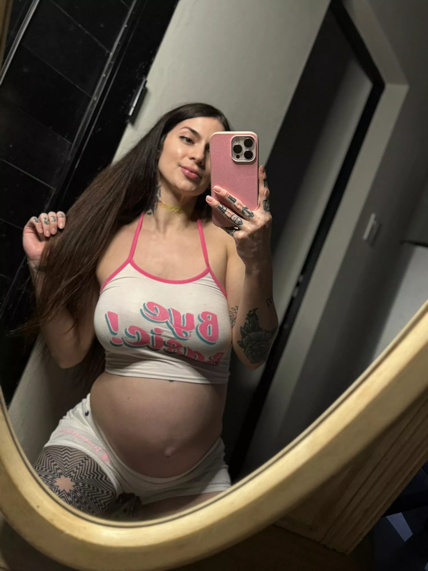 Can you resist touching my baby bump? posted by deckrecent