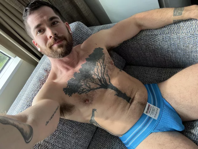Feeling cute in my bright blue jockstrap by thatyogafvcker