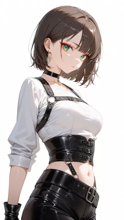 Leather Gloves, Body Harness, & Pants by CheetahSperm18