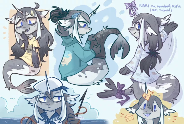 Nari doodles🦭 Thank you everyone for all the outfit suggestions!! by kazunekomori