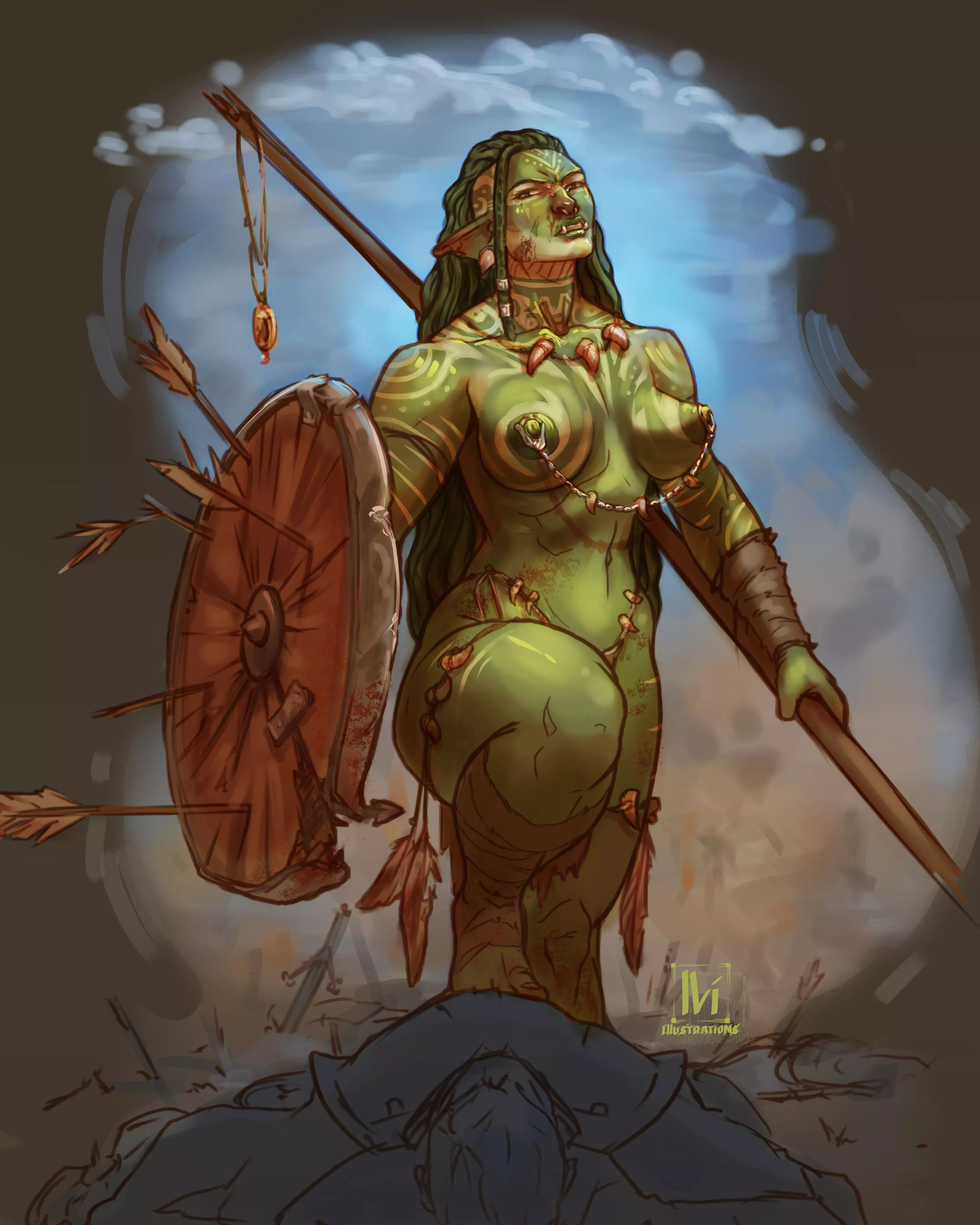 OC Lady orc by me / All mighty in any field ! posted by Iviillustrations