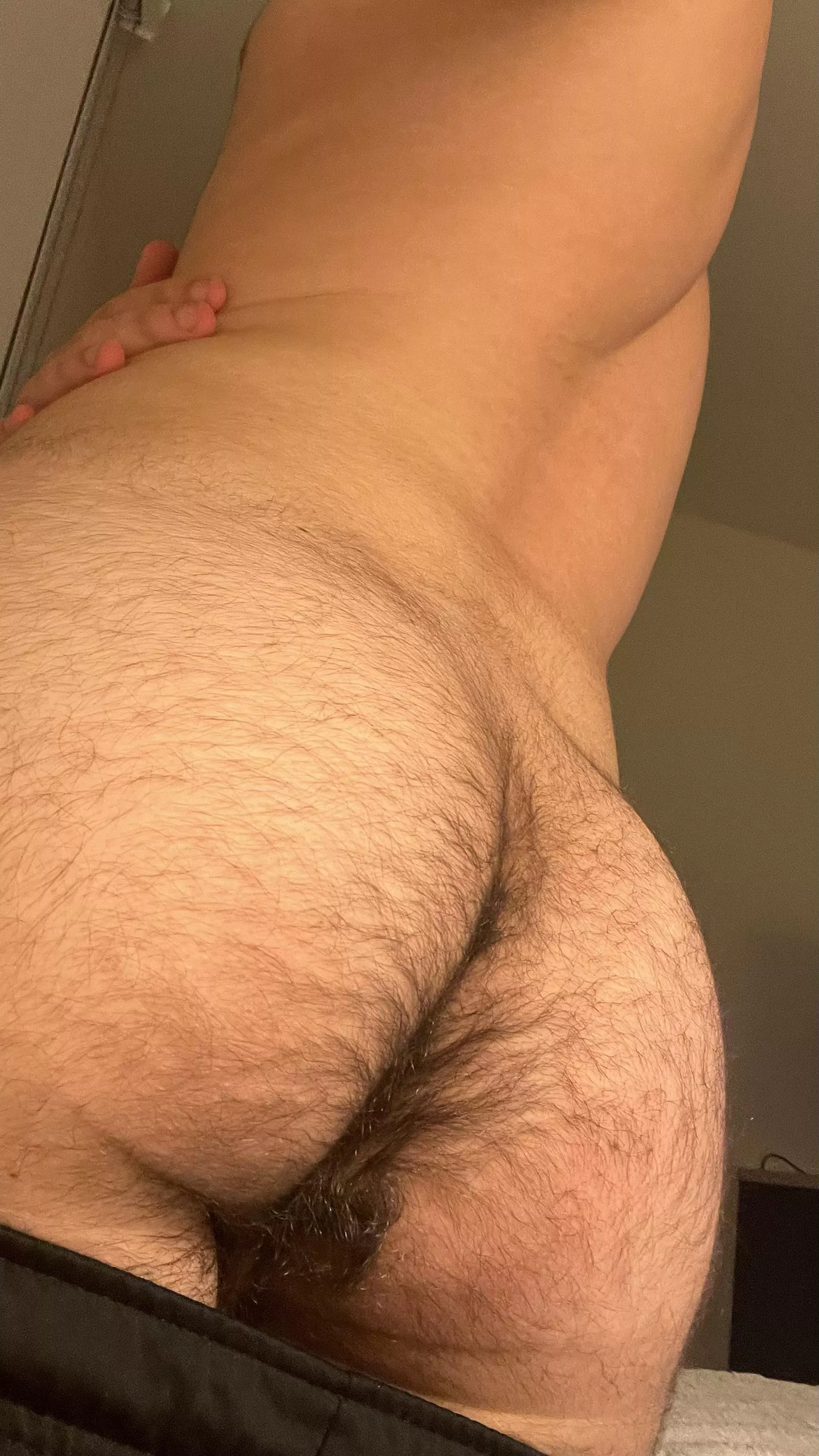 Hairy boy butt alone in a hotel posted by Flyinthewall69