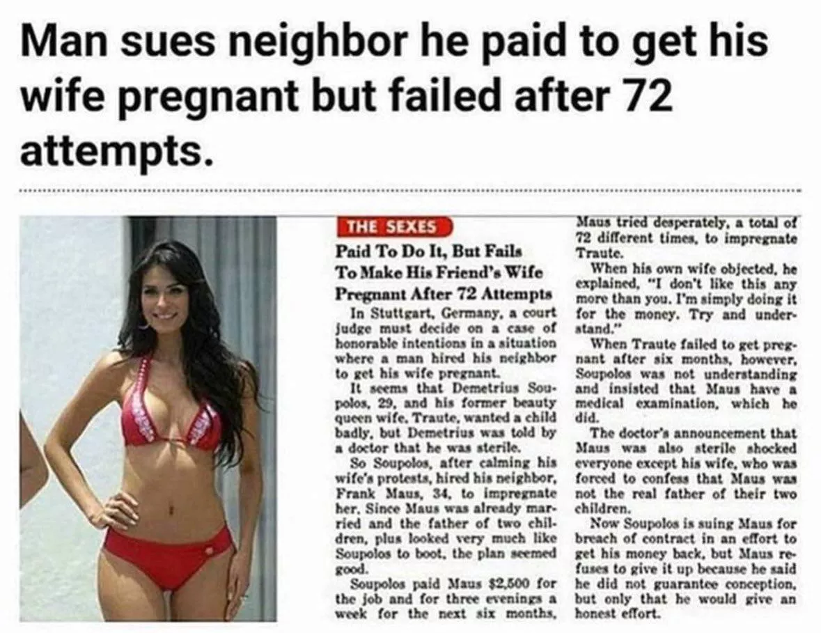 He had absolutely no enjoyment in trying to impregnate his neighbours wife. It was purely for the money💰😂 posted by raiderrockz21