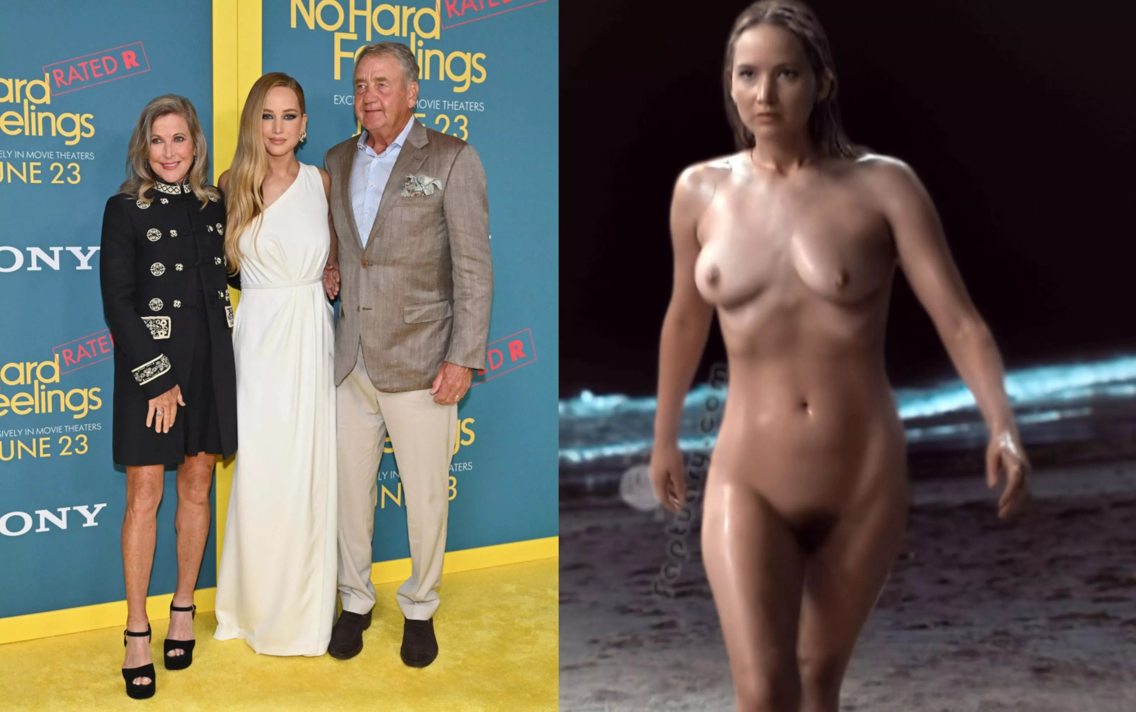 Jenifer Lawrence No hard feelings premiere (with her parents) on/off posted by lotopt