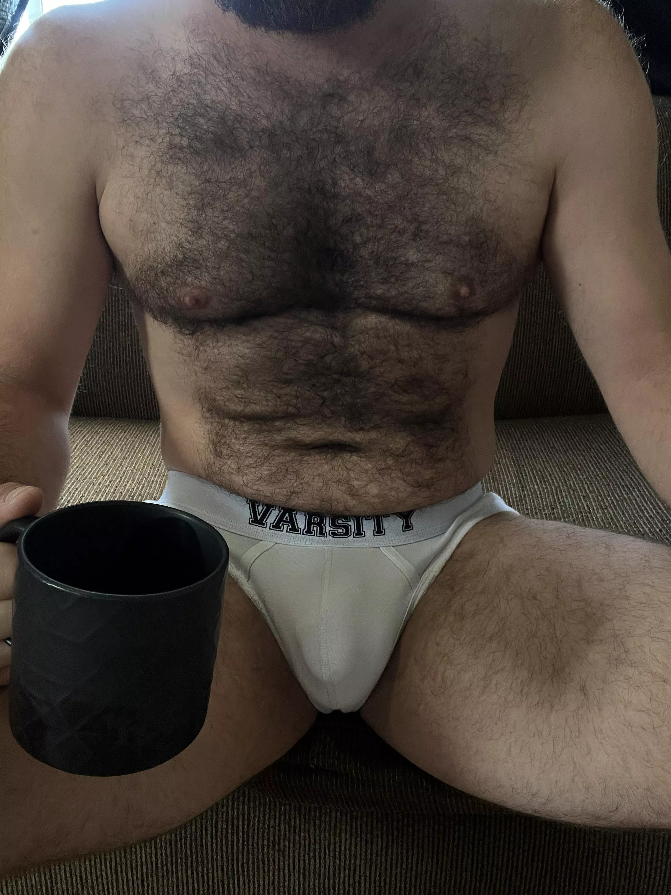 Love having my morning coffee in briefs posted by hairyMtl