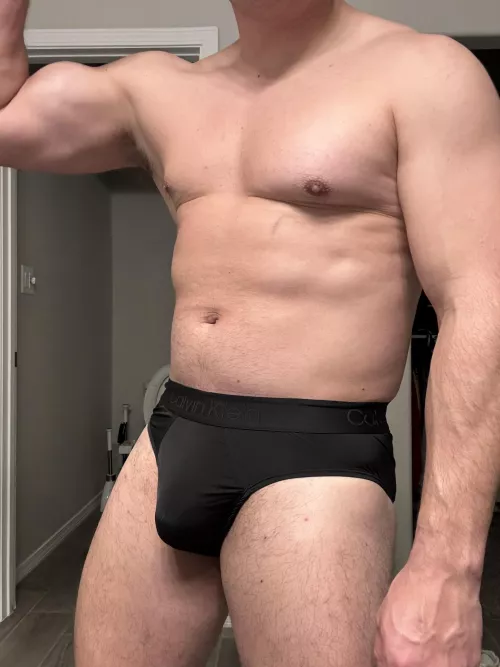 Black Silk Calvin Klein Briefs 💪🏼  by buffpapi