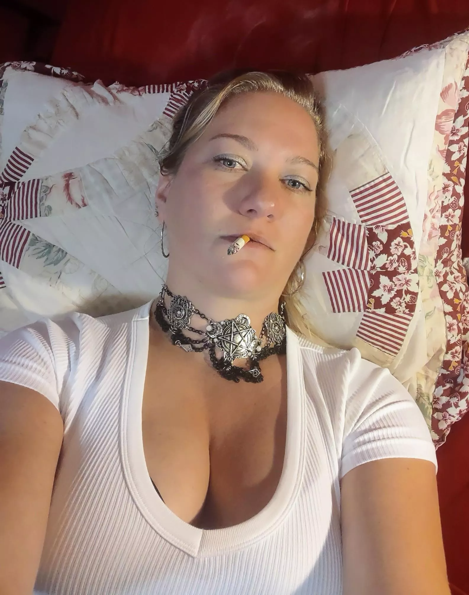 Here's to a good night 🚬💋 posted by BluEyedMissfit