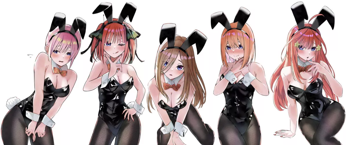 The Sisters Wearing Their Bunny Girl Outfits (Quintessential Quintuplets) by Csxc
