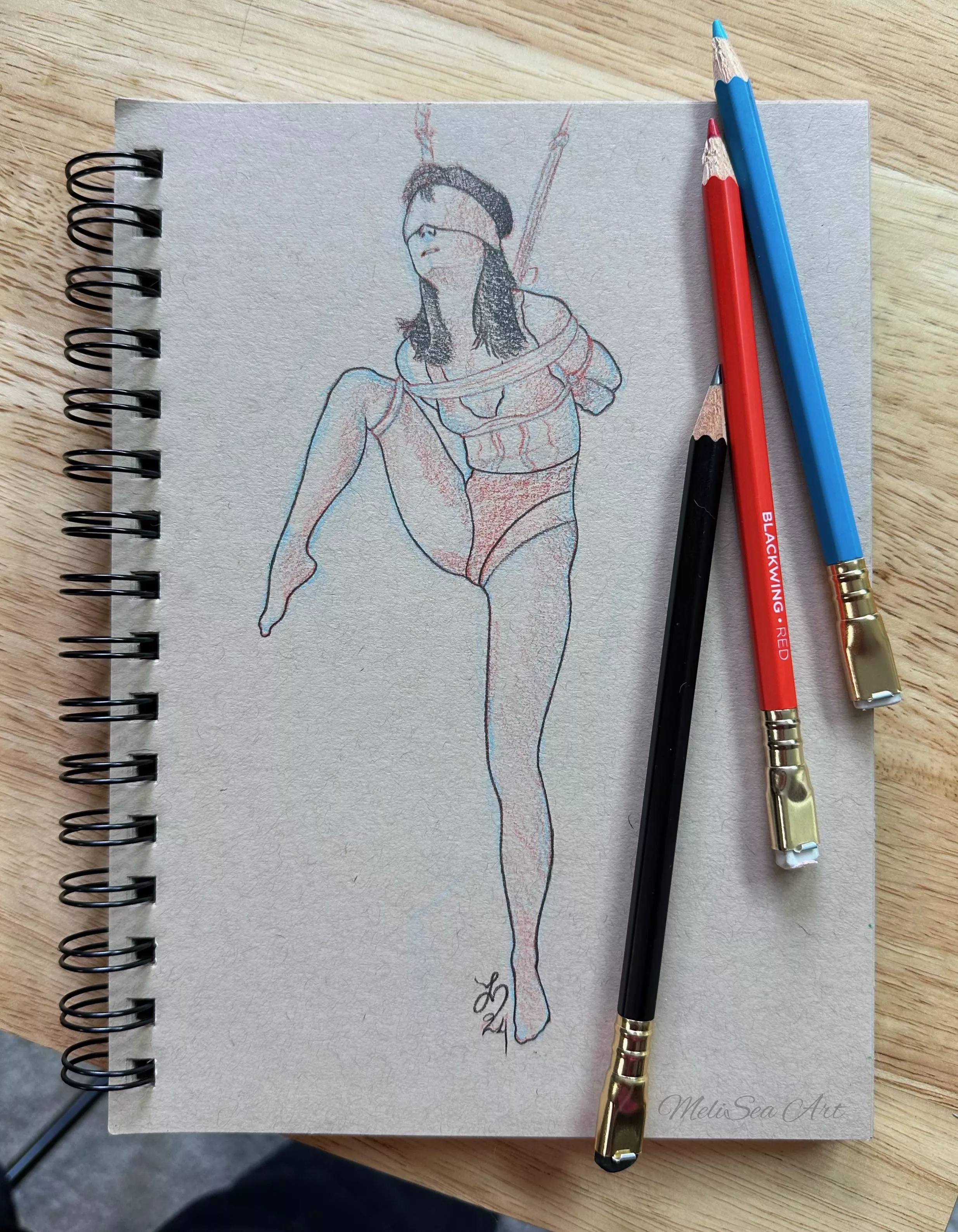 Tippy Toes, a shibari sketch by me posted by MsDiFloria