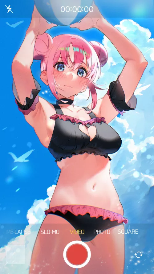 Bocchi Blushing In Her Cute Bikini (Bocchi The Rock) by Csxc