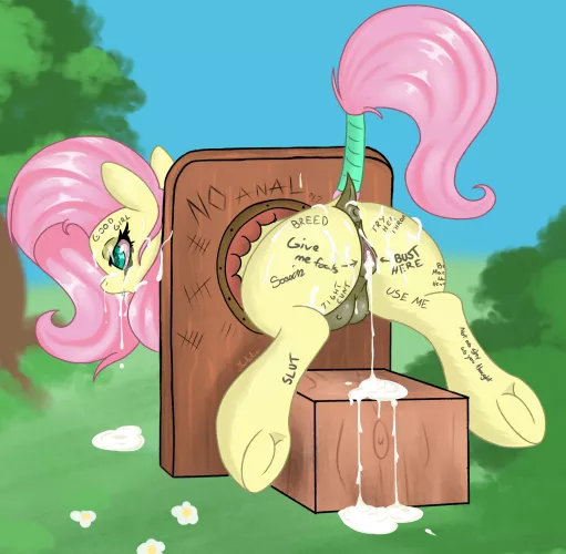 Fluttershy having fun with male population of ponyville, by me by Marbatra
