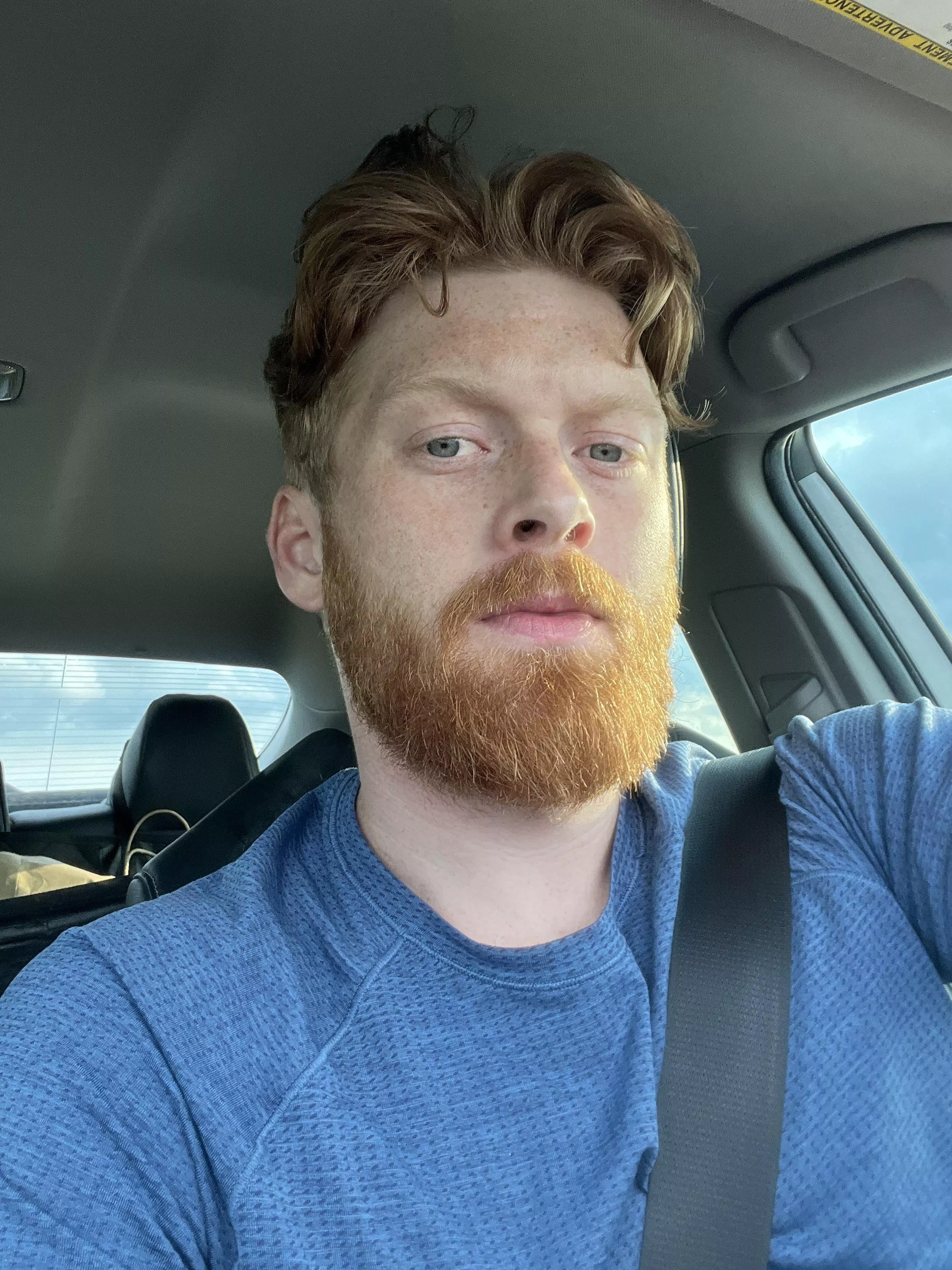 Messy hair. Idk why I look so serious. 🤣  posted by URFAVGINGER21