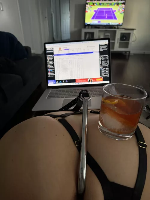 My good girl being a great table during draft night by ValhallaFest