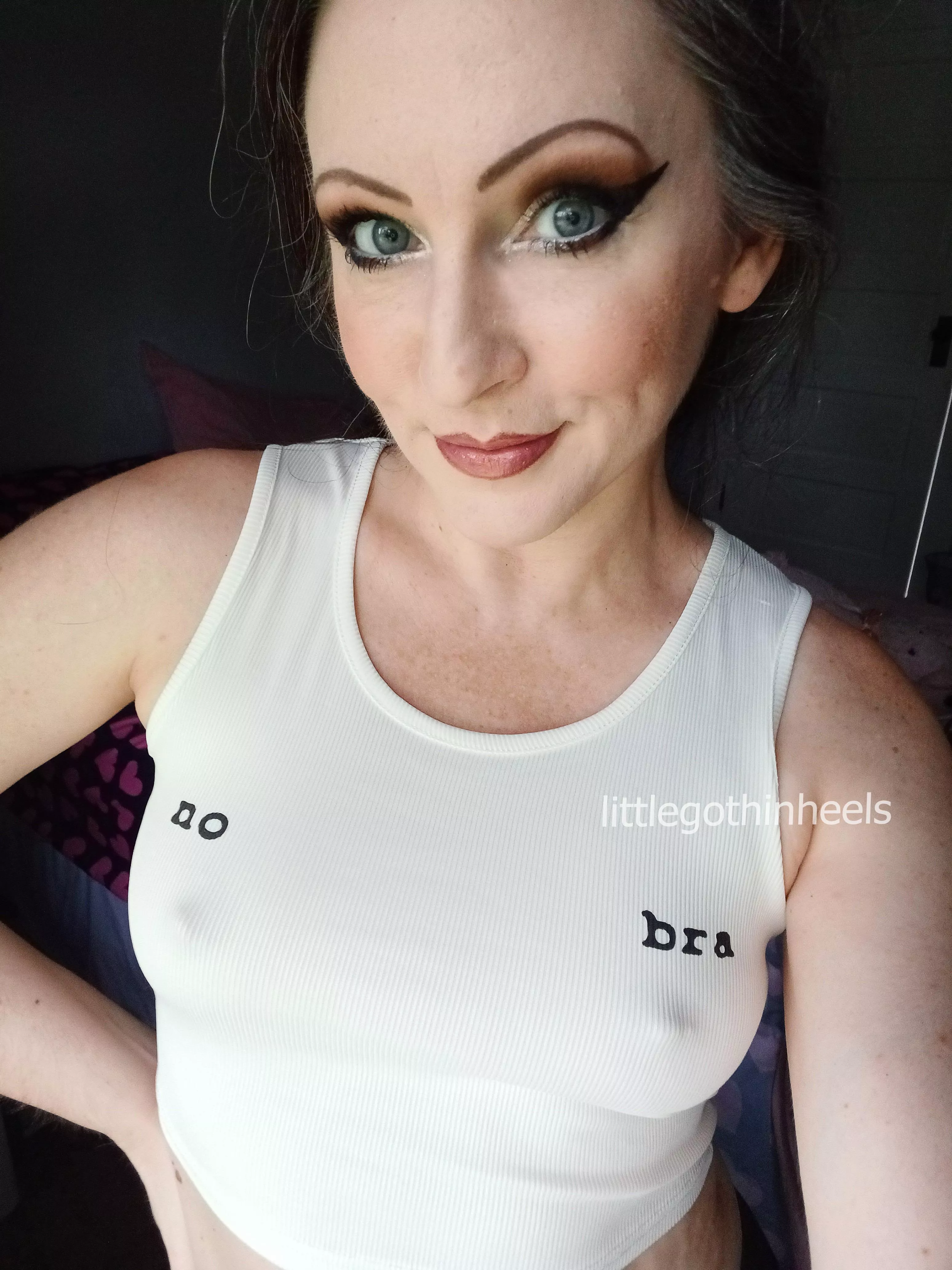 no bra ever for any reason posted by littlegothinheels