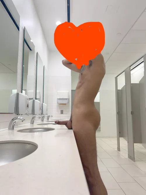 Quick photo op in the campus restrooms,  by KurlyCaraMia