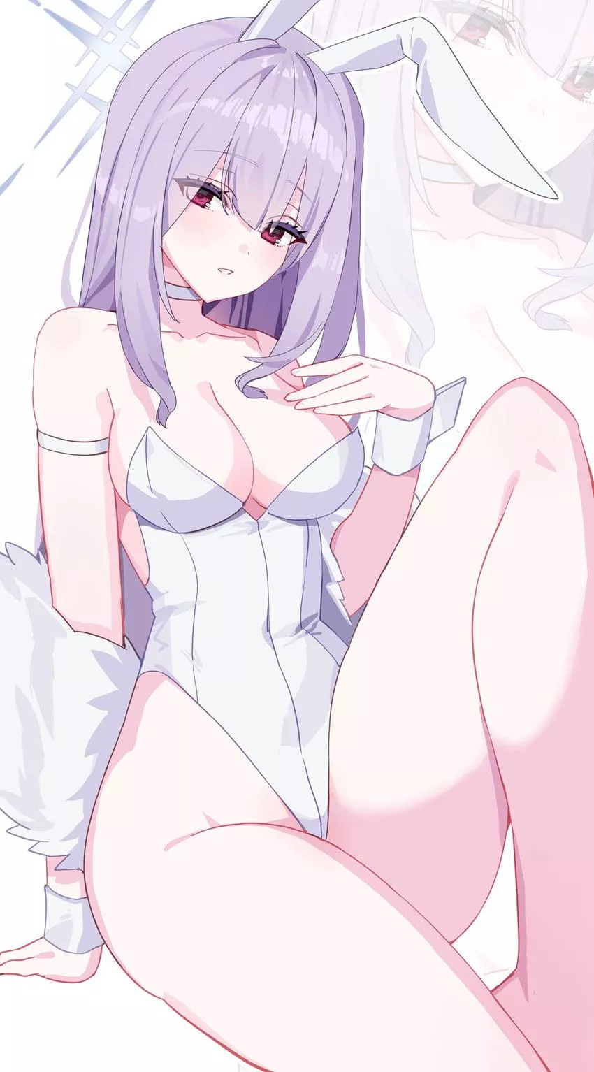 Showing off her white bunny suit  posted by RainDMask