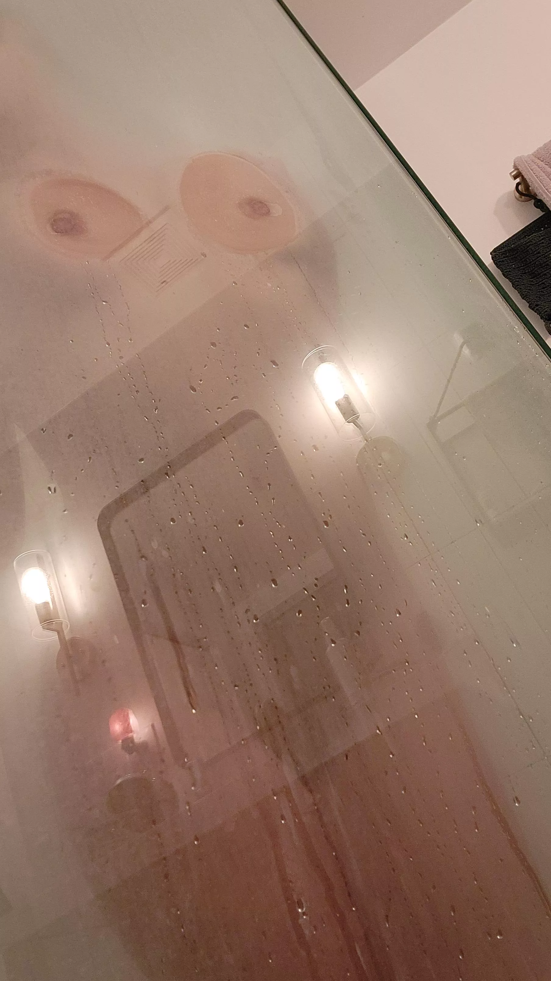 The only thing hotter than this steam is me pressed against the glass posted by nikkidavisxo