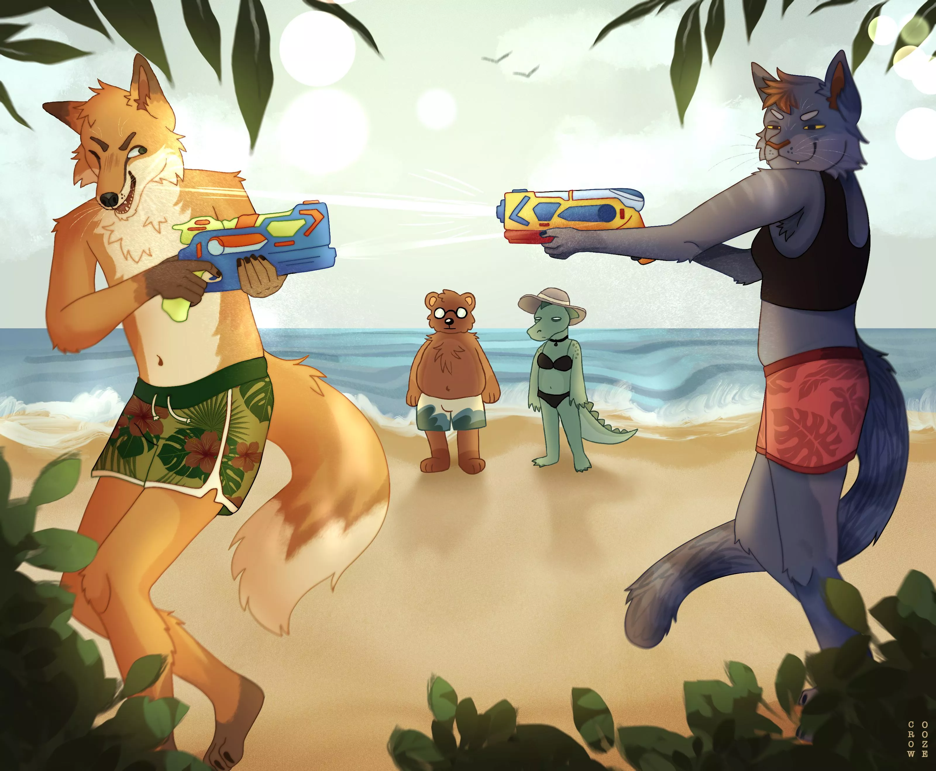 Water-gun fight! [OC] posted by introspectivecrow