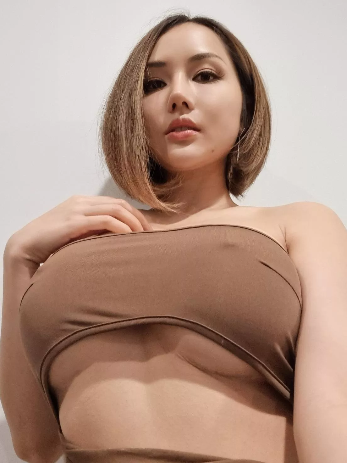 A peek of my boobies from below posted by lettuceown