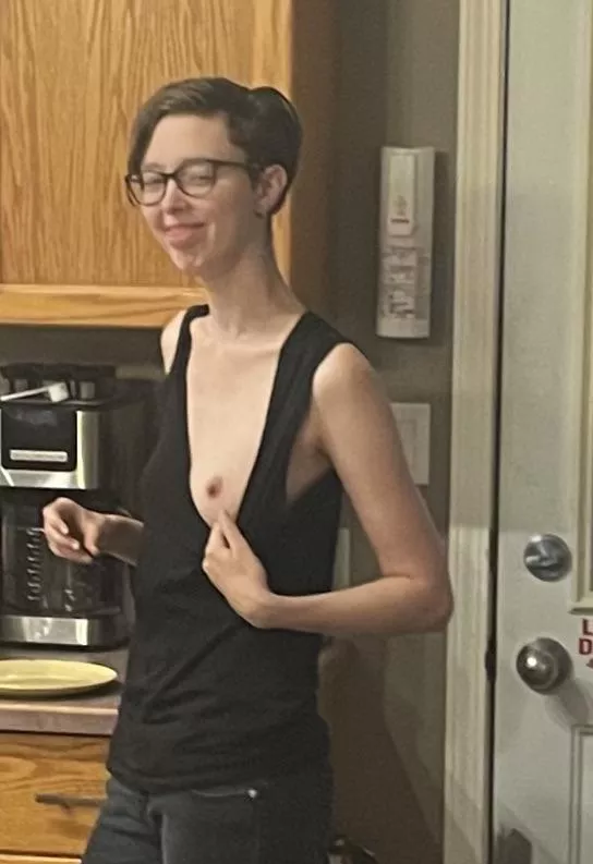 Nerd was not happy she had to go back to work this morning. But she at least gave me a little flash  posted by No_Interview_6489