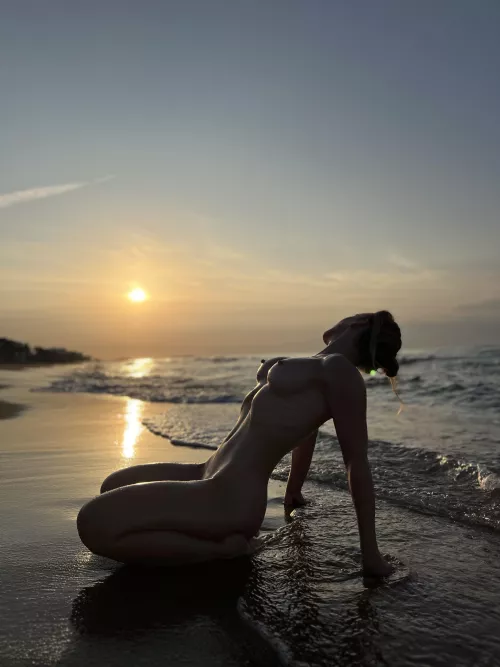 New beach near Barcelona, greeting the sunrise in the nude by i_am_Luna_Hale