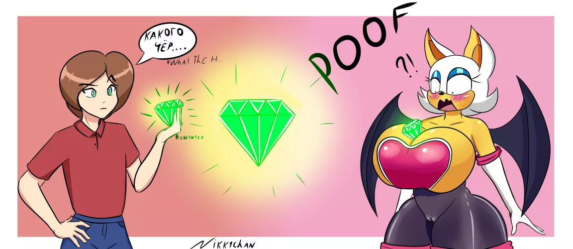 Poof and you are Rouge (M Human -> F Rouge The Bat) [Sonic the Hedgehog] by Nikk1chan by 66699966699966699960