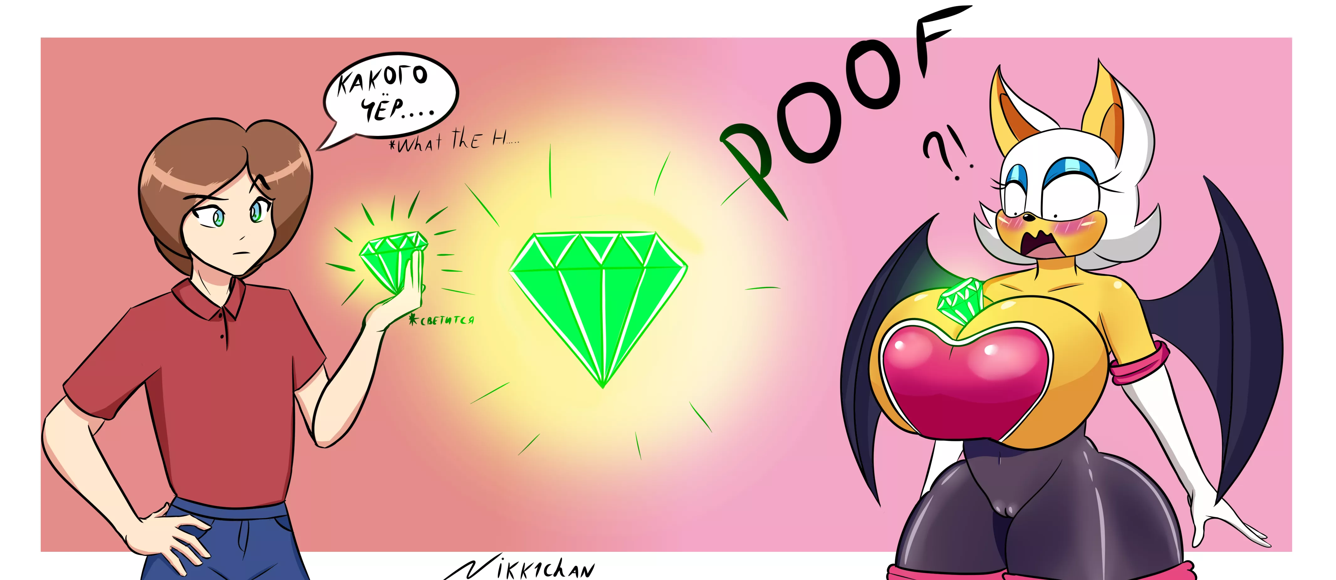 Poof and you are Rouge (M Human -> F Rouge The Bat) [Sonic the Hedgehog] by Nikk1chan posted by 66699966699966699960