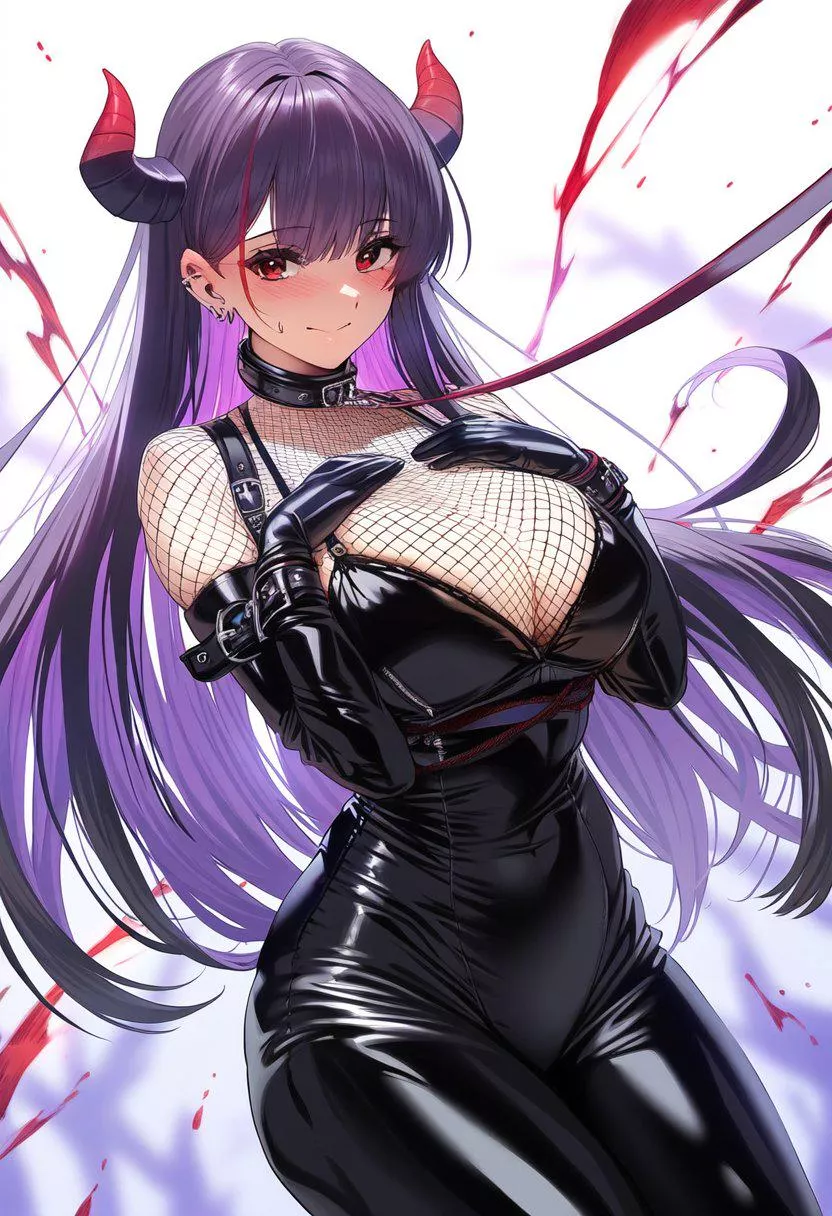 Leashed Latex Demon  posted by CheetahSperm18