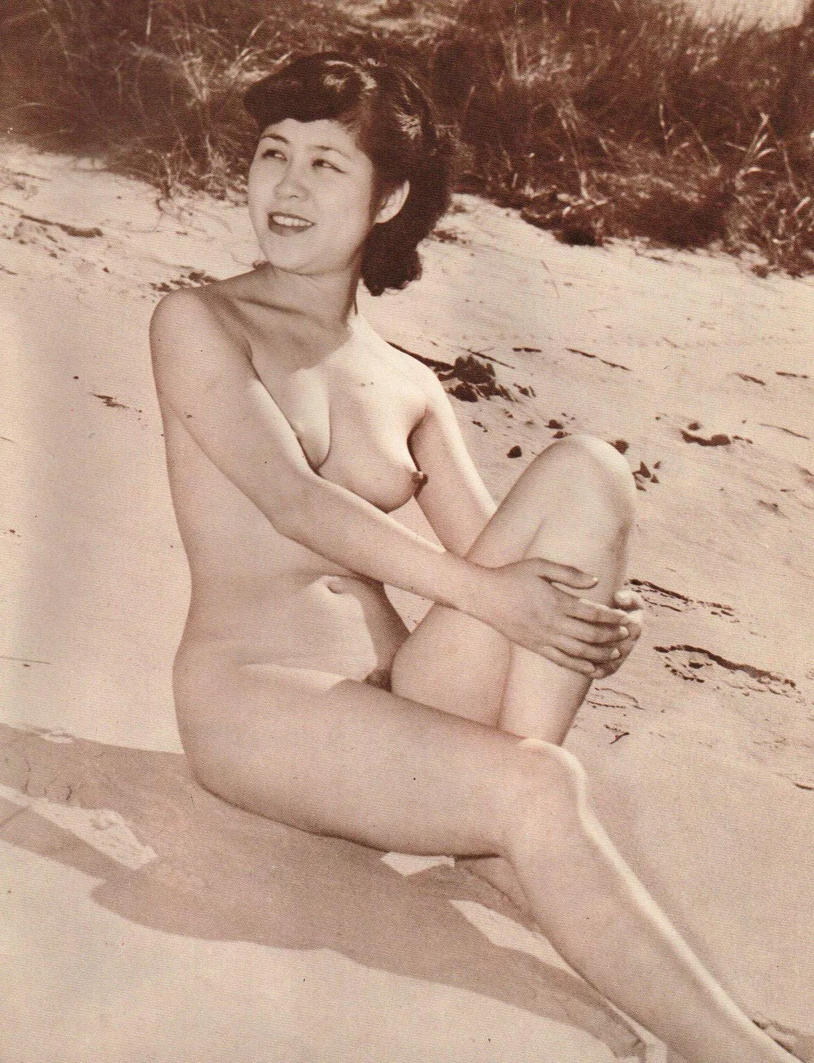 Lovely Asian Woman sunbathing nude (1960s) posted by here4damemz2