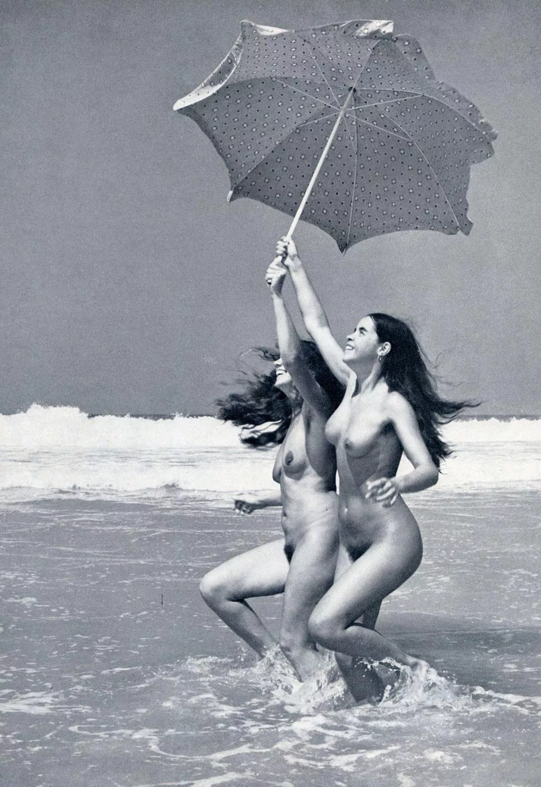 Nude beauties playing in beach. (1970s) posted by here4damemz2