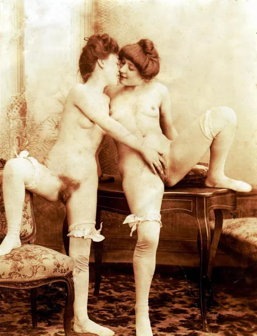 Sweet Spread Lesbian Girls c. 1910  by Naturismmm