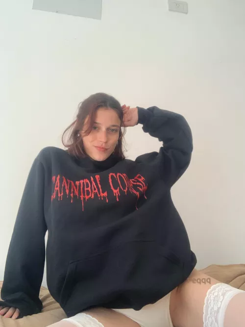 Who says I cant be a metal girl and wear white stockings hehe  by peqqqqqq