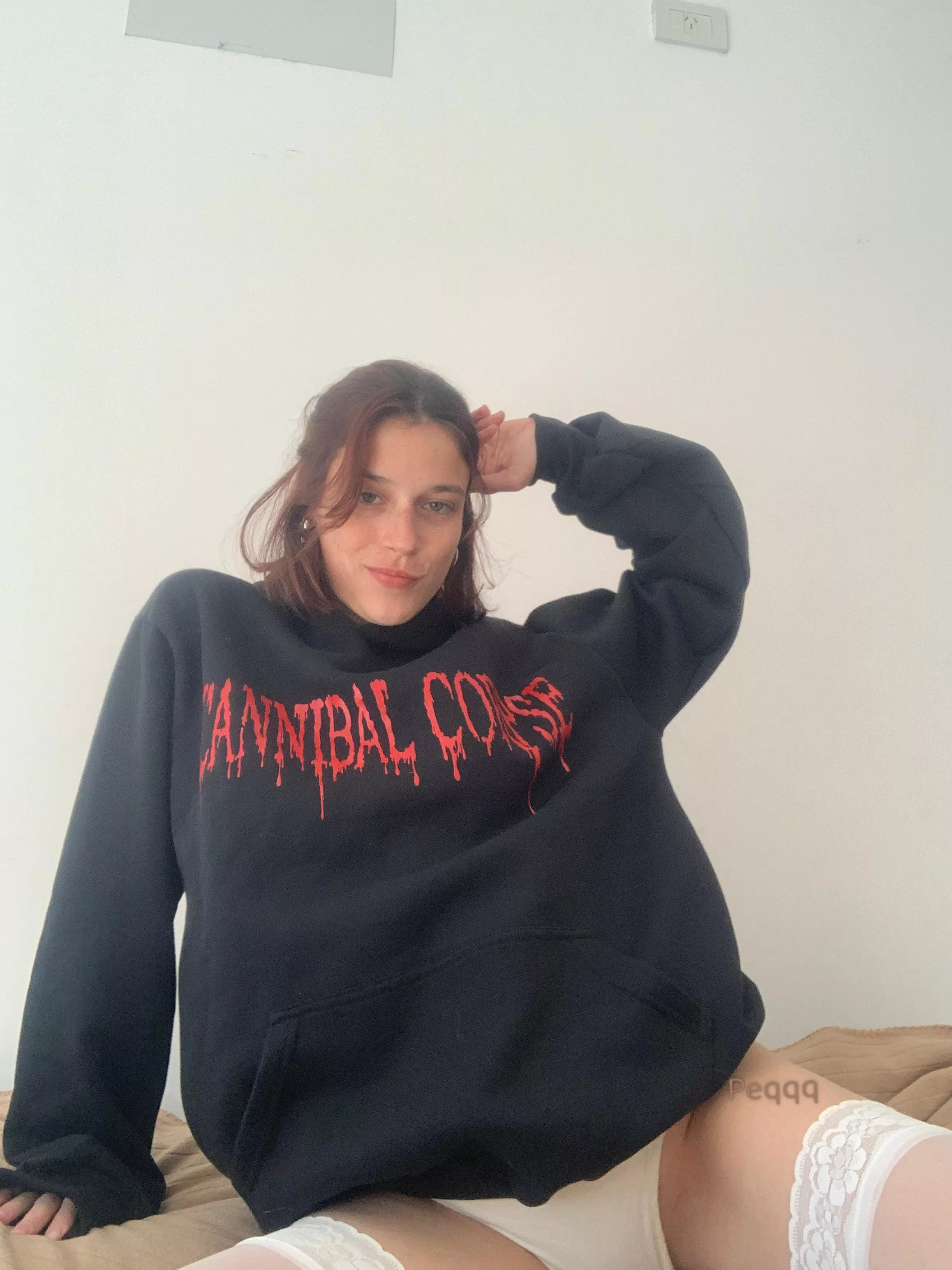 Who says I cant be a metal girl and wear white stockings hehe  posted by peqqqqqq