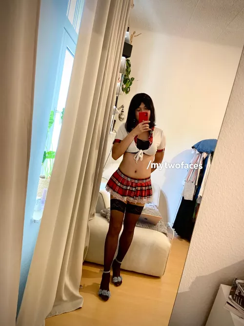 back to the start … put on my first ever outfit. i think it still looks good on me 😁 by mytwofaces