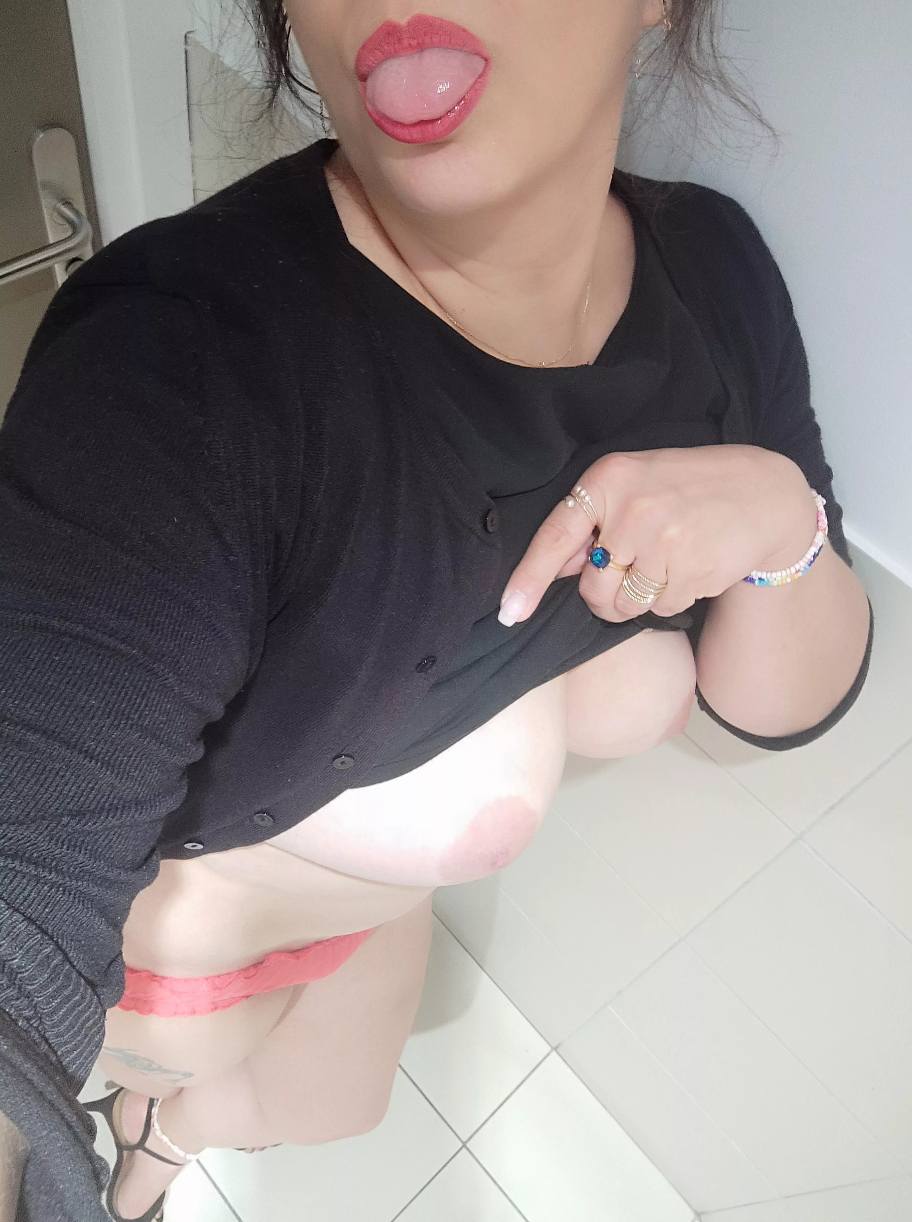 Just wanted to show you my lipstick matches my panties today 😋. posted by French_Fury