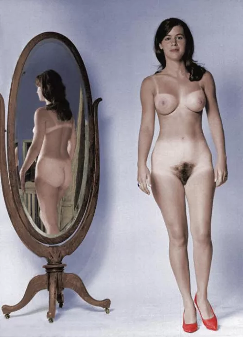 Naked in red heels and mirrored by 1Admiring_the_View