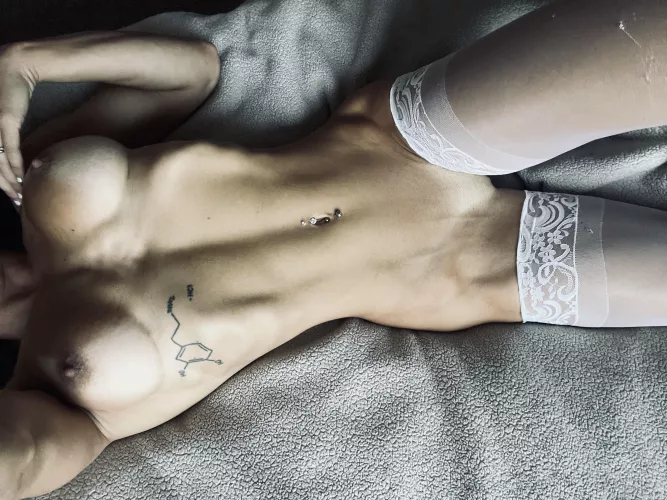 White nylons and nothing else by pigtailsandwolfears