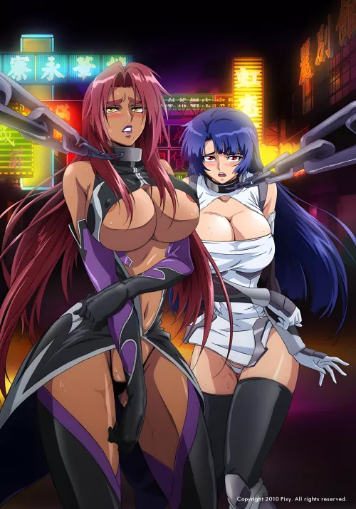 Demon Knight Ingrid and half Demon Taimanin Murasaki forced to attract customers [Makai Kishi Ingrid] by Itsgoingdown23