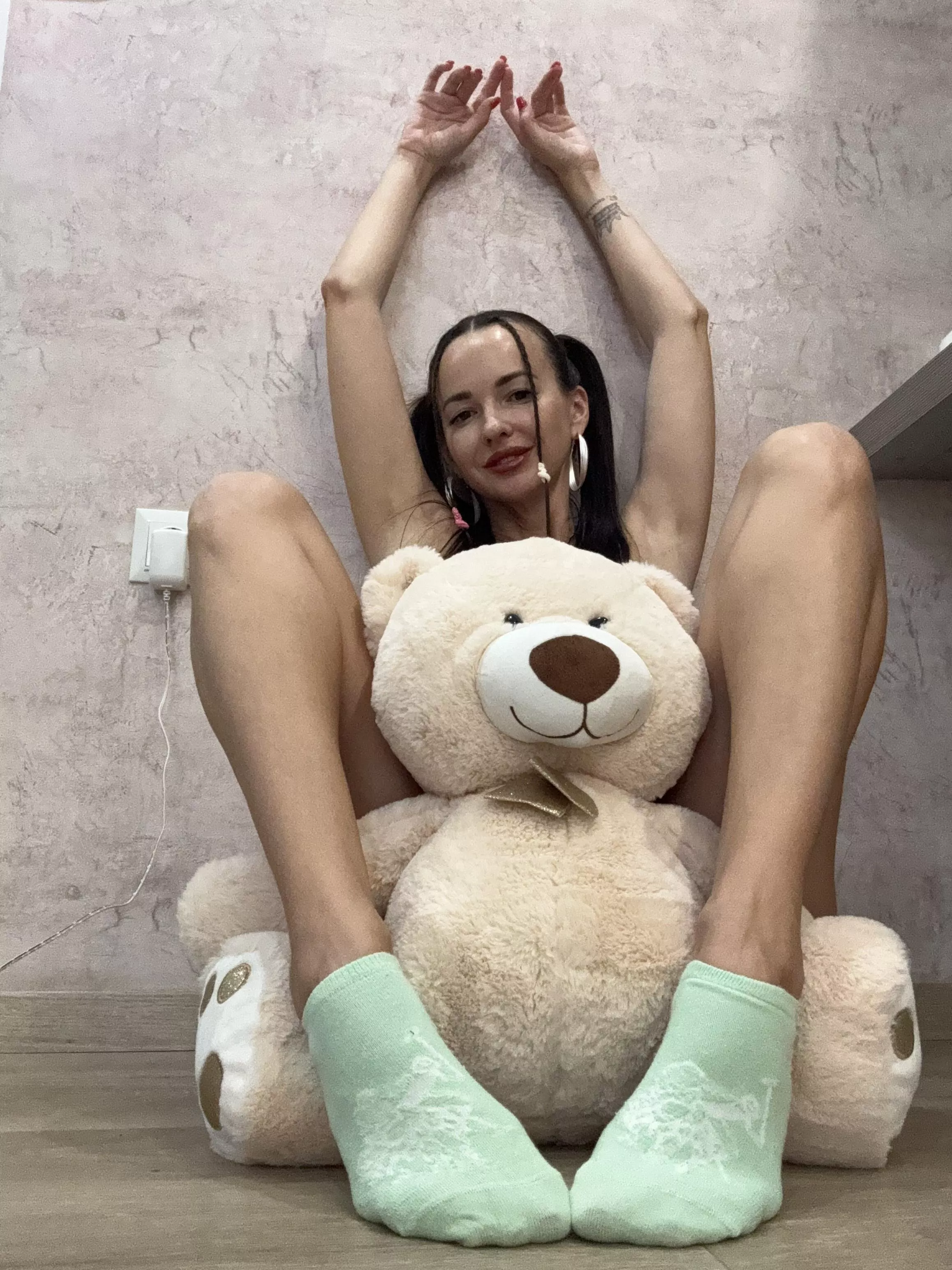 I would move the teddy bear away, but today all the attention is on my socks posted by RedSparrk