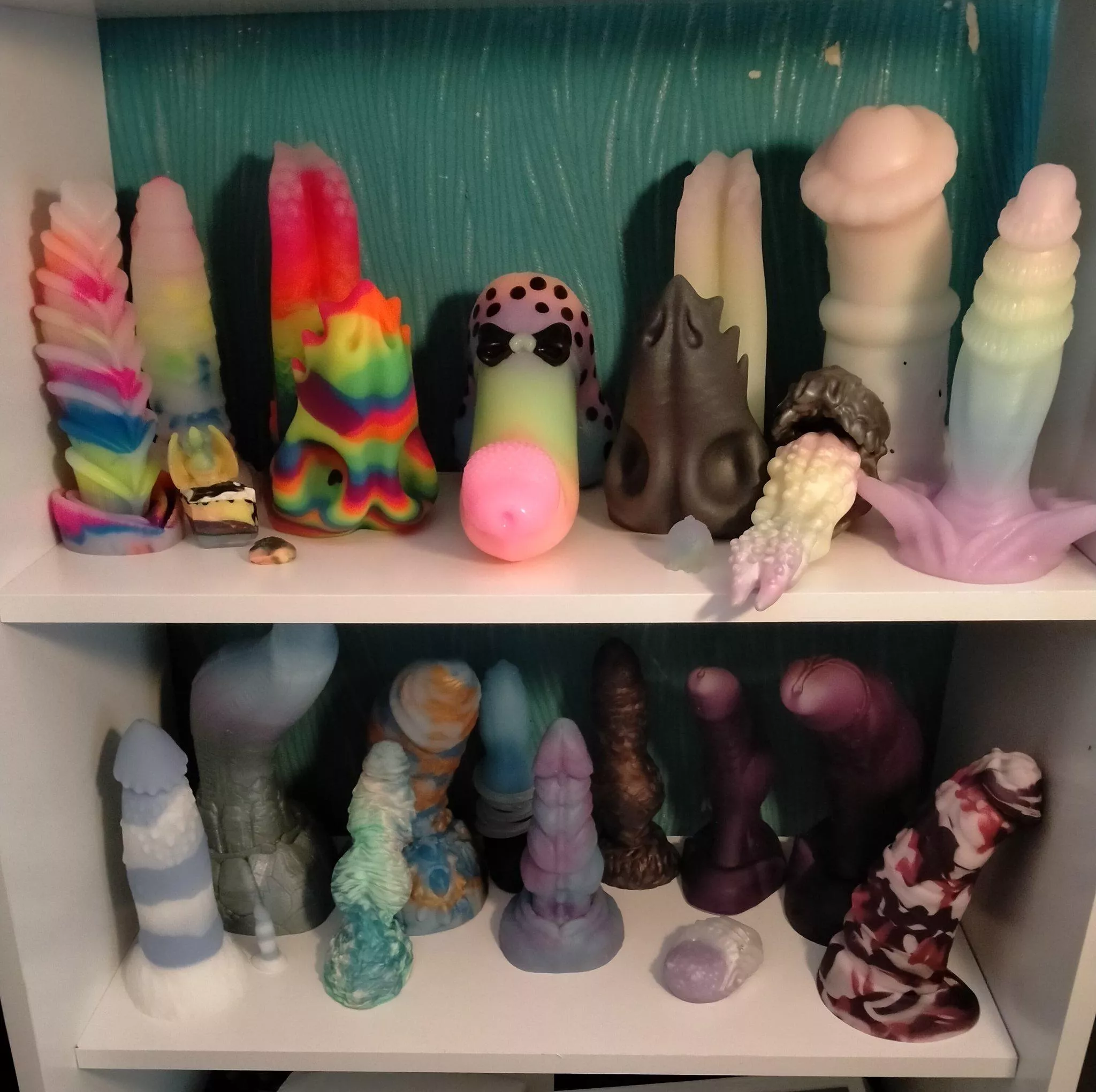 lazy collection pic of most of my toys on my new toy shelf! posted by Electrical-Ad364