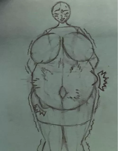 Work in progress art of a heavily pregnant woman having some issues dealing with her size and hyperactive little ones. by Unlikely-End1987