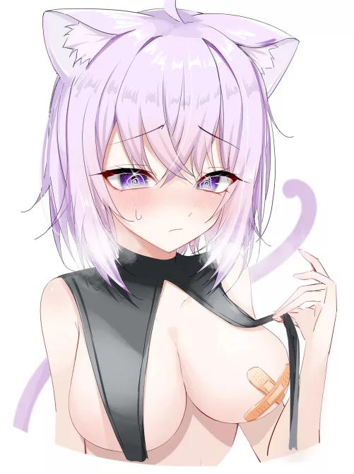 Oh no Okayu has bandages on her boobs by marxsander2016