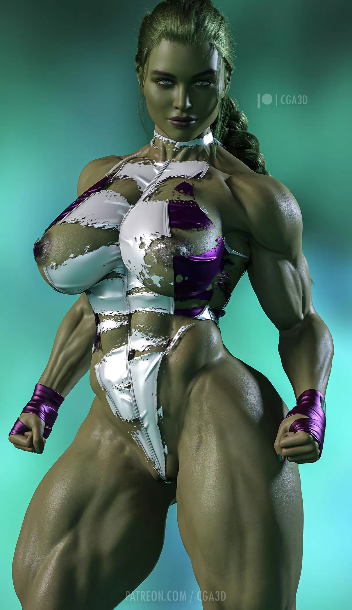 Yelena Belova as She-Hulk (Cga3D) [Marvel] posted by Kuro-Oji