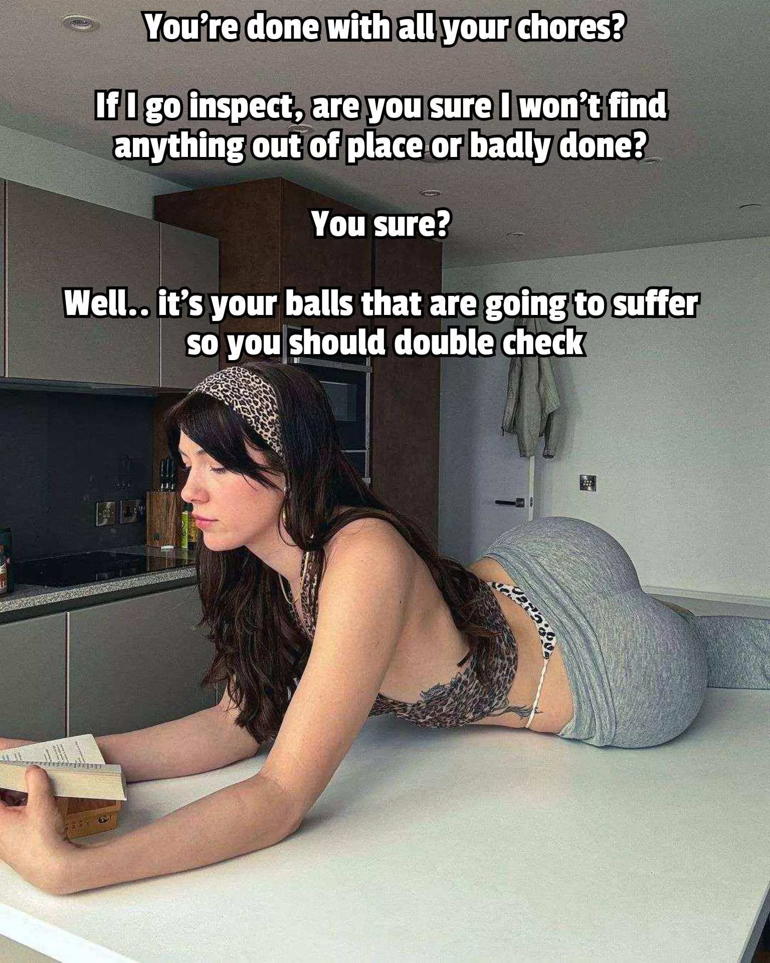 You don't want your balls to suffer, do you? posted by Captionsforever