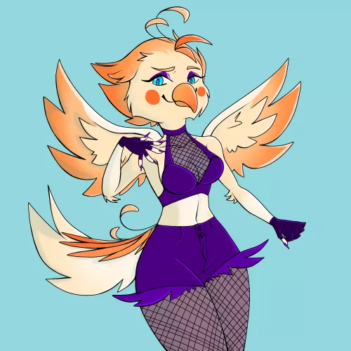 Goth Parrot (art by me) by FluffyRUwUster