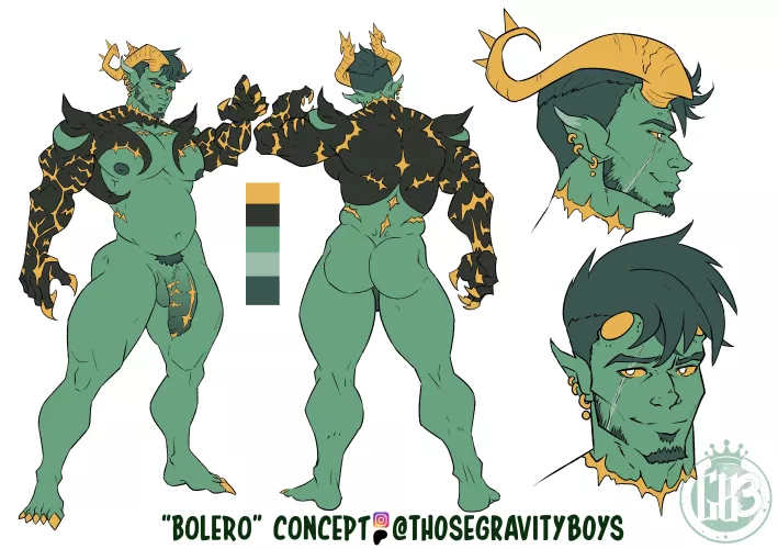 New OC demon concept, working name “Bolero” 🤭 by thosegravityboys