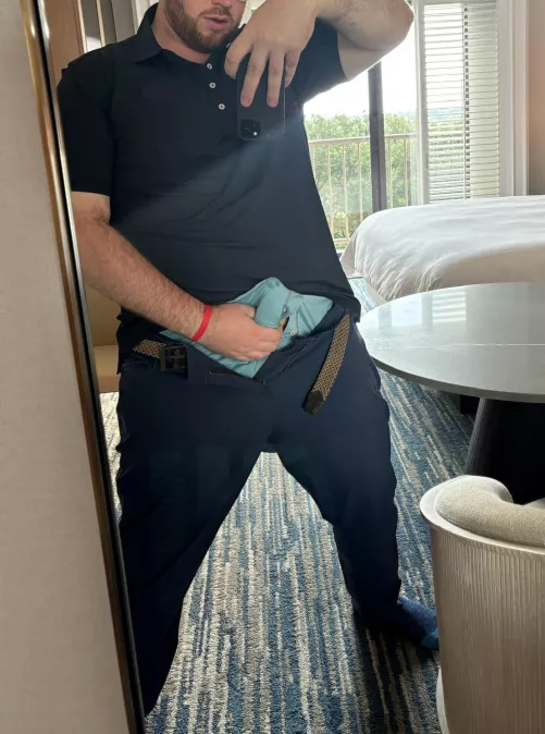 So worked up at a work event that I started dripping pre cum  by afanofbutts