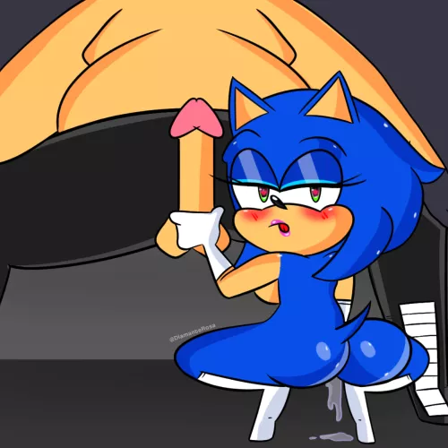 Sonic gender swap, giving a blowjob, This is my first contribution bad boys 🫦 by DiamanteRosada